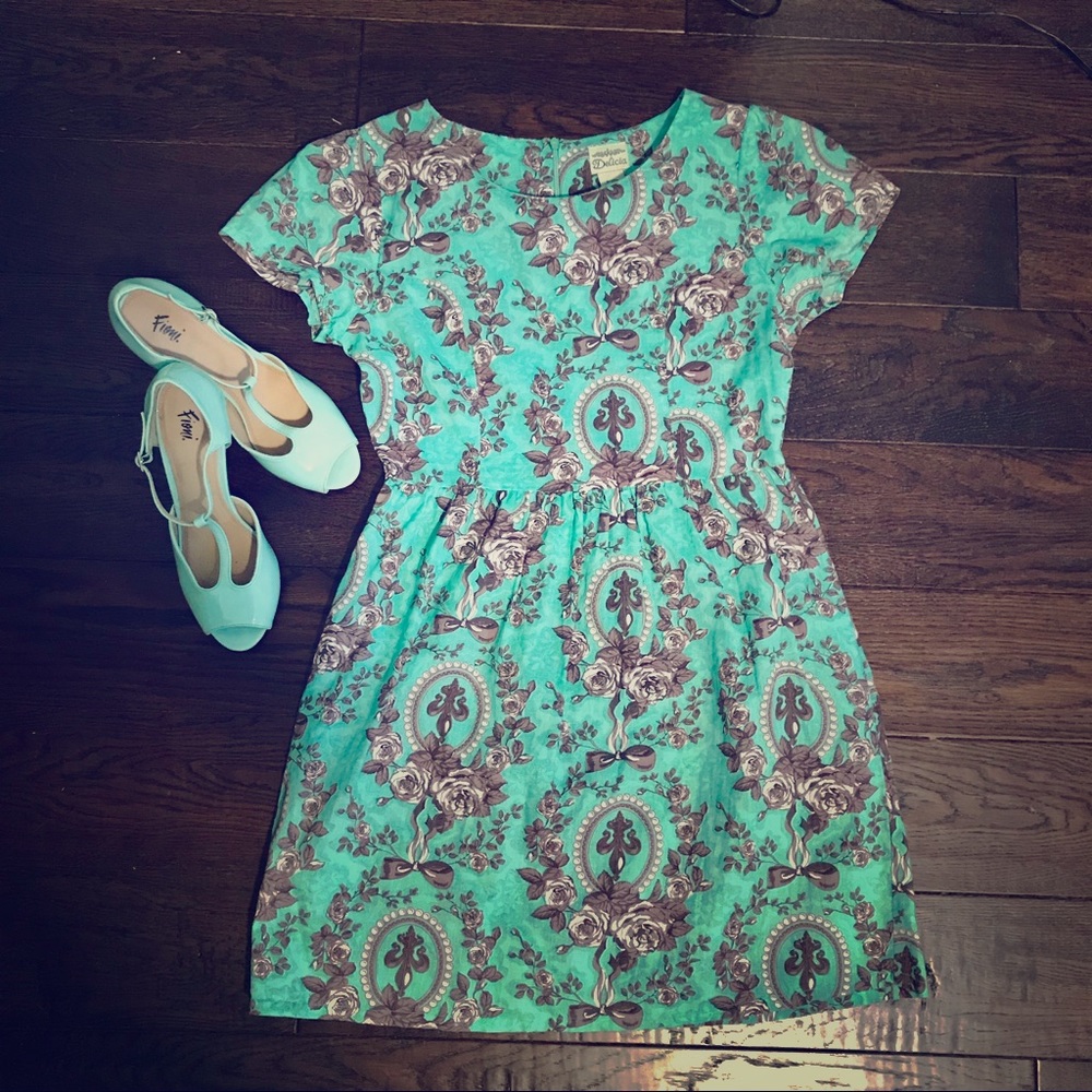 Teal Dress with POCKETS